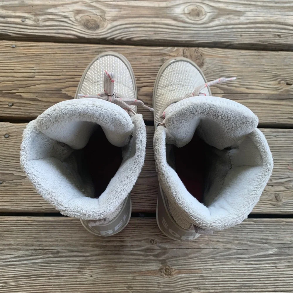 Sorel Tivoli II Womens 8 Gray Coral Waterproof Snow Boots Winter Cozy Outdoor